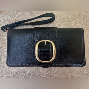 Coach Black Wristlet with Gold Buckle